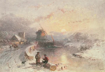 Paesaggio invernale: tramonto, XIX secolo