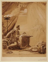 Scena dal "Giulio Cesare" di Shakespeare: il fantasma di Cesare appare a Bruto