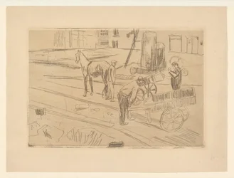 Lavori nel cantiere Sint Agnietenstraat ad Amsterdam