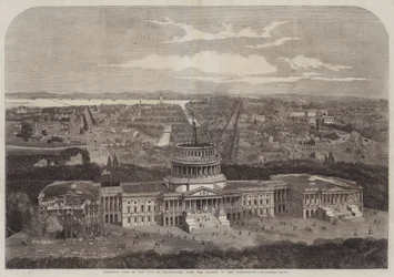 Veduta Aerea della Città di Washington, con il Campidoglio in Primo Piano
