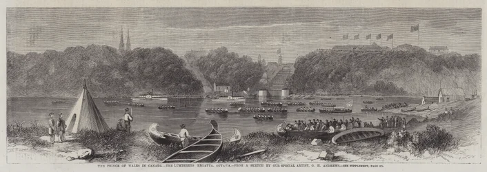 Il Principe di Galles in Canada, la regata dei boscaioli, Ottawa