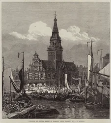 Municipio e mercato del burro ad Alkmaar, Olanda del Nord