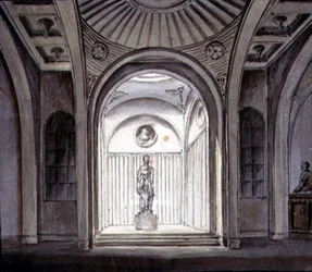 Interno di una galleria scultorea