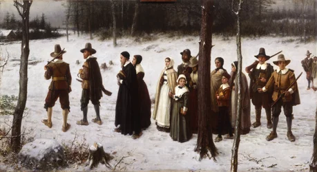 Pellegrini diretti in chiesa, 1867