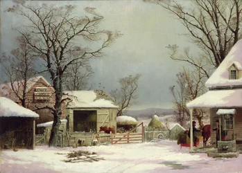 Cortile della fattoria in inverno, 1862