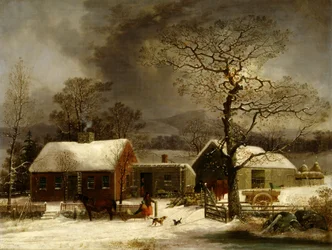 Scena invernale a New Haven, Connecticut