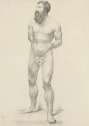 Senza titolo - Nudo maschile in piedi con foglia di fico, 1844