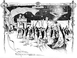 Tema di cricket per un design di menu, 1911 1912