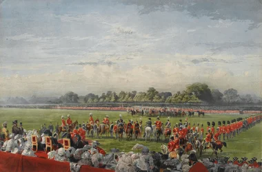 La prima distribuzione della VC da parte della Regina Vittoria, Hyde Park, 26 giugno 1857, pubblicato da Henry Graves and Co., 25 giugno 1858