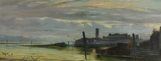Crepuscolo nelle Lagune vicino a Venezia