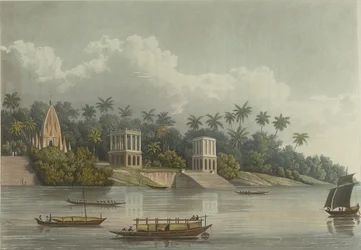 Pagode indù sotto Barrackpore sul Gange