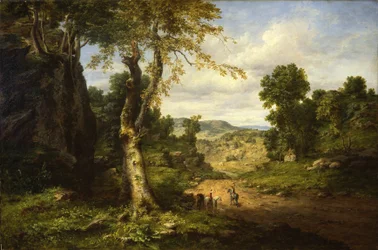 Vista nella contea di Berkshire, Massachusetts, che si libera dopo una tempesta di settembre