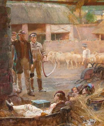 Giocatori a passeggio (acquerello con sovraccolore)