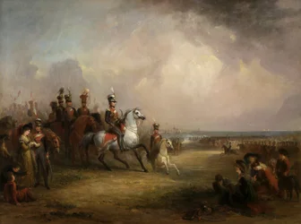 Il Colonnello Sir John Leicester, Bt, e la Cavalleria Yeoman del Re del Cheshire che si Esercitano sulle Sabbie a Liverpool
