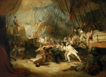 Nelson che sale a bordo del 