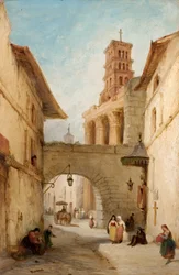 Veduta di Roma, Italia, il Foro di Nerva