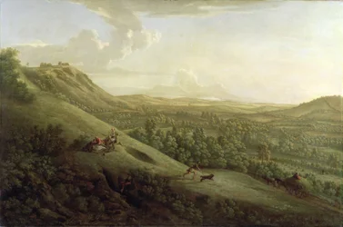 Veduta di Boxhill, Surrey, con Dorking in lontananza