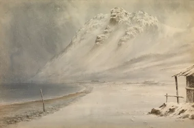 Tempesta di neve a Penmaenmawr, Galles del Nord