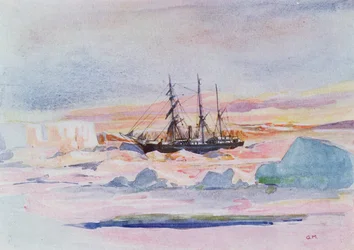 Aurora Australis, illustrazione da «The Heart of the Antarctic: The Nimrod Expedition to the South Pole» di Sir Ernest Shackleton (1874-1922)