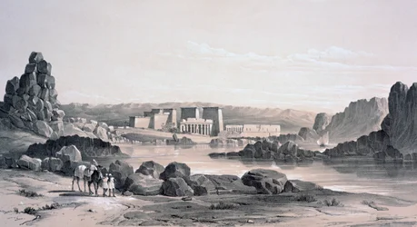 Philae, guardando a sud, Egitto, 1843