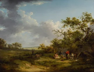Paesaggio con un accampamento di zingari
