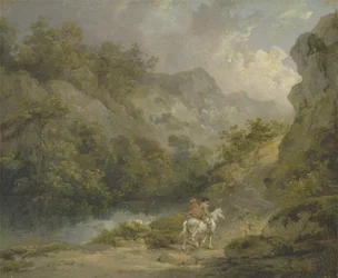 Paesaggio Roccioso con Due Uomini a Cavallo