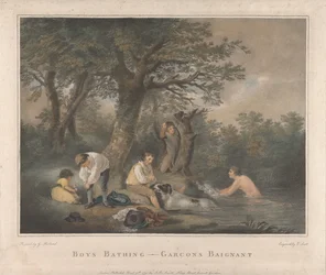 Serie di Quattro: Ragazzi che Fanno il Bagno