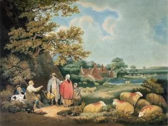 I Pastori, inciso da William Ward, pub. da H. Morland, 1806