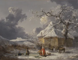 Paesaggio invernale con figure