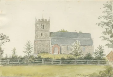 Chiesa di High Offley: acquerello, 1821