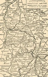 Mappa per illustrare la battaglia della Somme