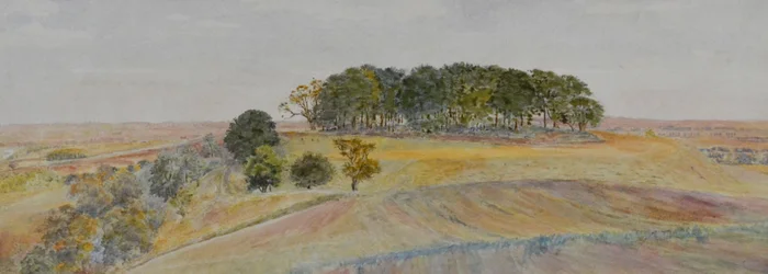 Uno dei Wittenham Clumps o Sinodun Hills, Berkshire, c.1870-90