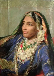 Ritratto di Rani Jindan Singh, in un sari indiano