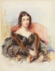 Ritratto di donna, 1830-1835 ca. (acquerello con grafite e pittura bianca)