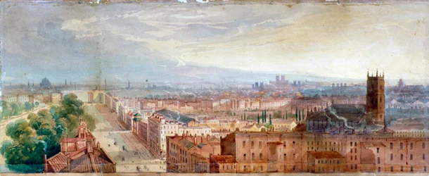 Veduta aerea di Knightsbridge, Londra, c1845