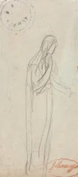 Una figura femminile in piedi