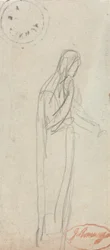 Una figura femminile in piedi