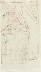 Una signora elegante in abito classico [recto]