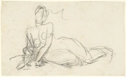 Figura femminile seduta per terra