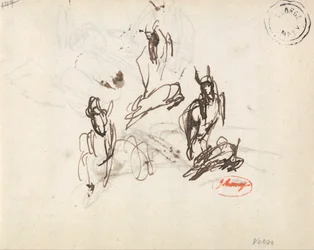 Capra al galoppo: tre schizzi