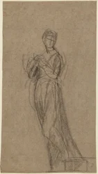 Studio di ritratto di una donna in piedi