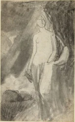 Studio di ritratto di una donna in piedi
