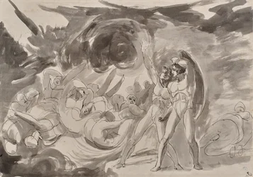 Satana contempla gli angeli caduti