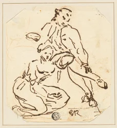 Uomo e donna seduti