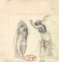 Due schizzi di una figura femminile