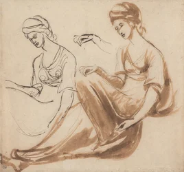 Studi di una donna seduta