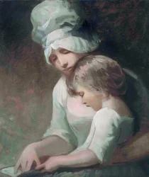 Una madre e suo figlio che leggono