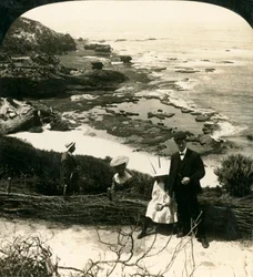Bassa marea alla Back Beach, Sorrento, Victoria, Australia, c1909