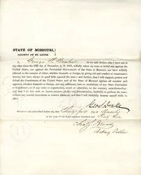 Giuramento di fedeltà di George S. Drake del Missouri, Contea di St. Louis