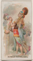 Festival birmano, India, dalla serie Holidays N80 per sigarette Duke, 1890